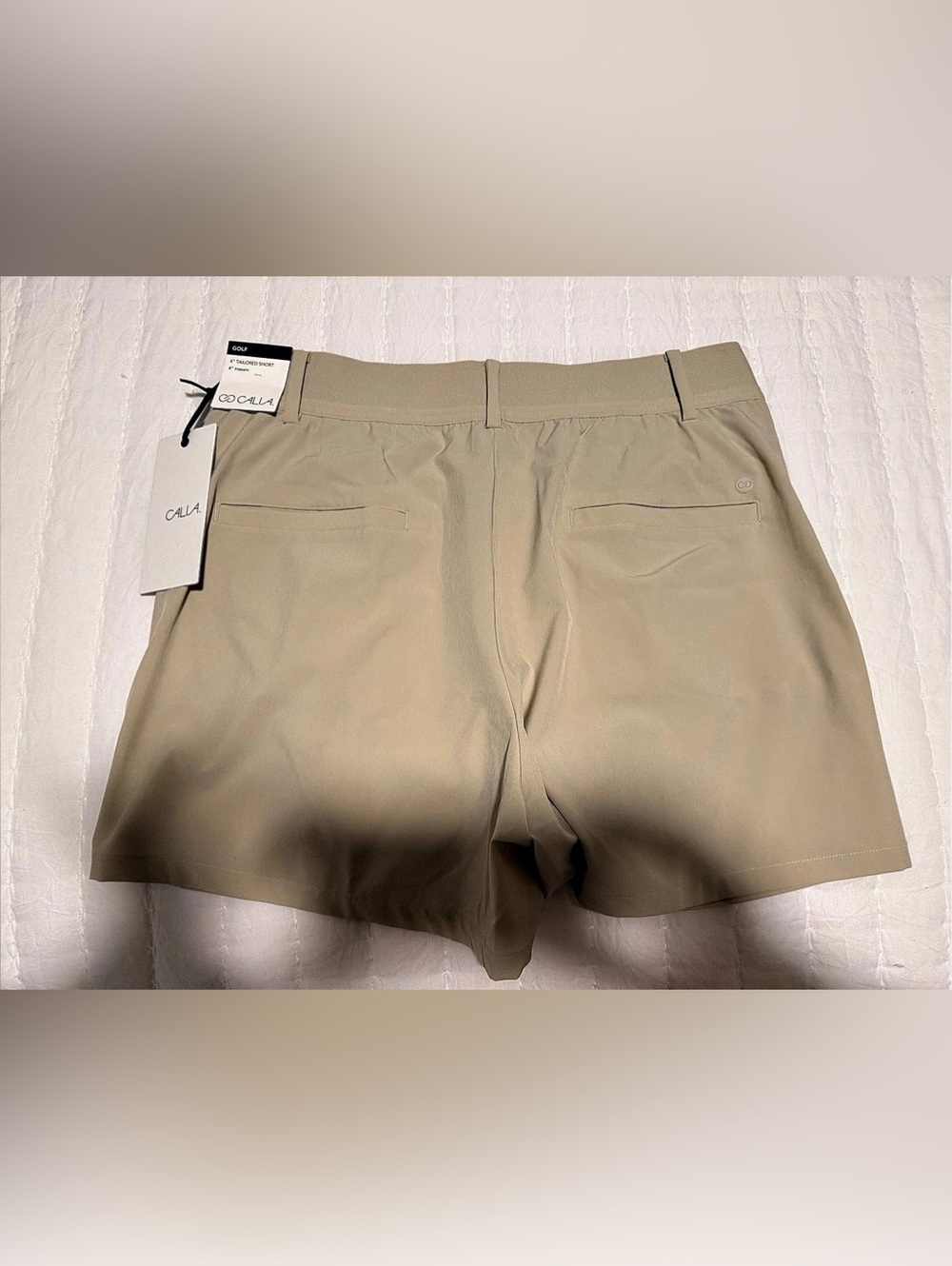 Calia Women's Golf E-Waist Tailored Short Tan Medium
